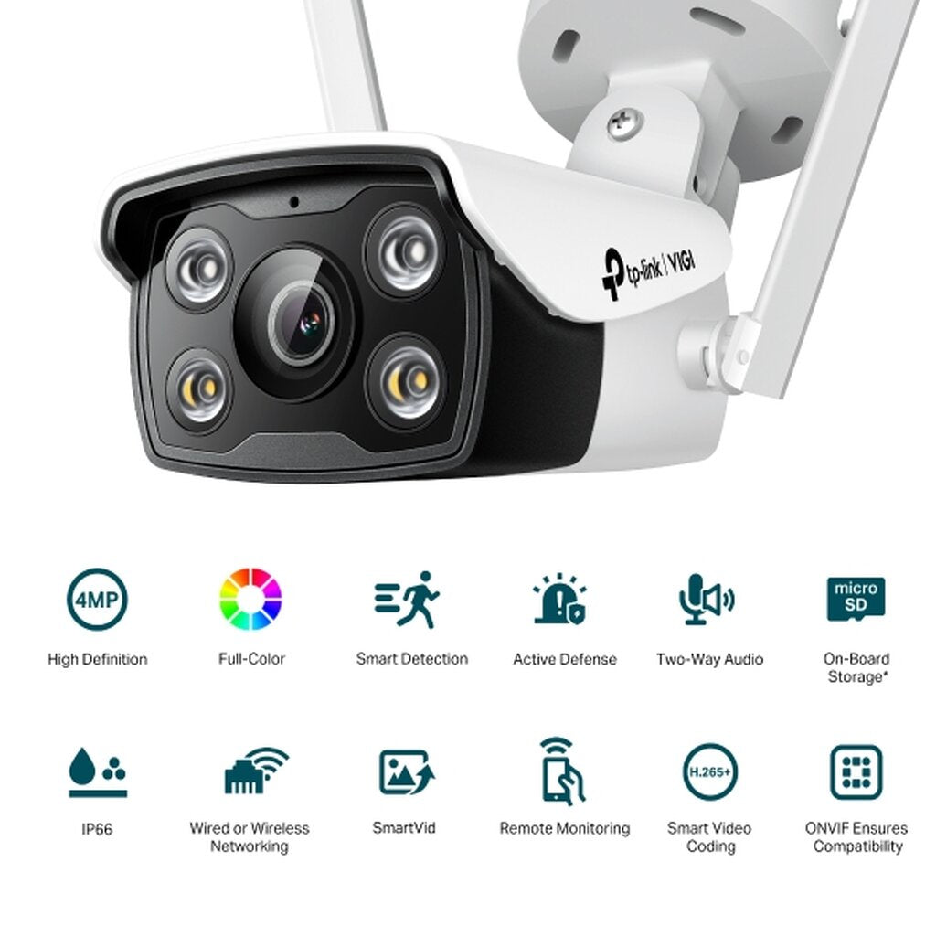 TP-LINK VIGI C340-W 4MM 4MP Outdoor Full Color WIFI Network Camera กล้องวงจรปิดภายนอก