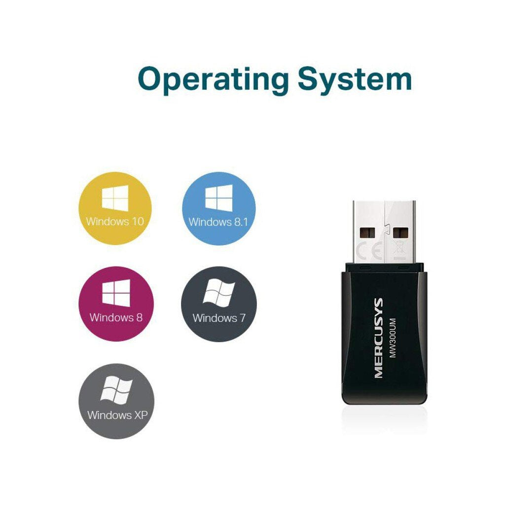 MERCUSYS MW300UM N300 WIRELESS MINI USB ADAPTER ประกัน 1ปี