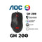 AOC GK200 GAMING KEYBOARD RAINBOW LED BACKLIGHT GM200 4200 DPI RGB LIGHTING