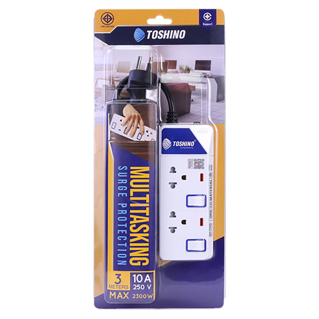 ปลั๊กไฟ Toshino ET-912 / 2ช่อง 3 เมตร