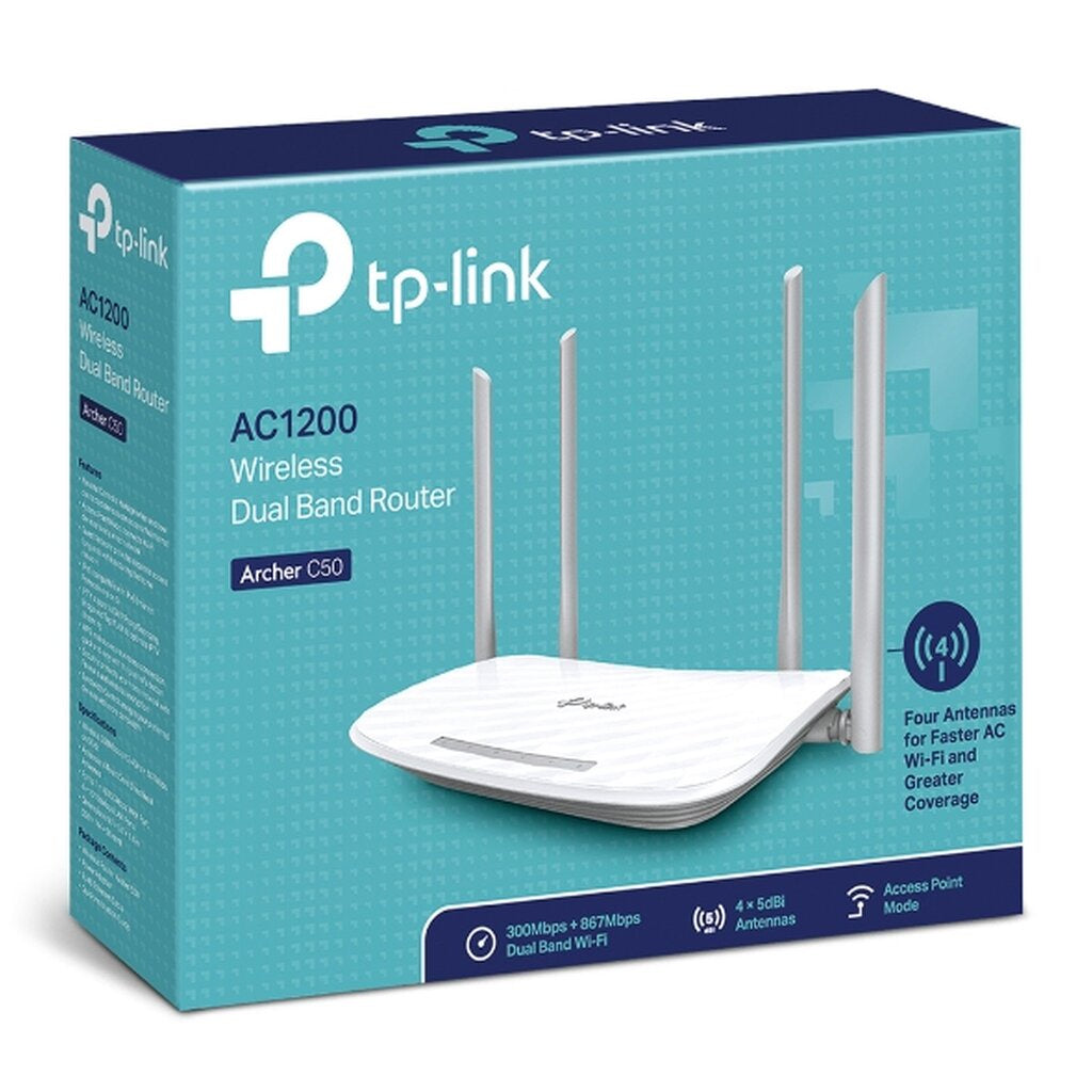 TP-LINK ARCHER C50 Ver.6 ROUTER (เราเตอร์) DUAL BAND AC1200