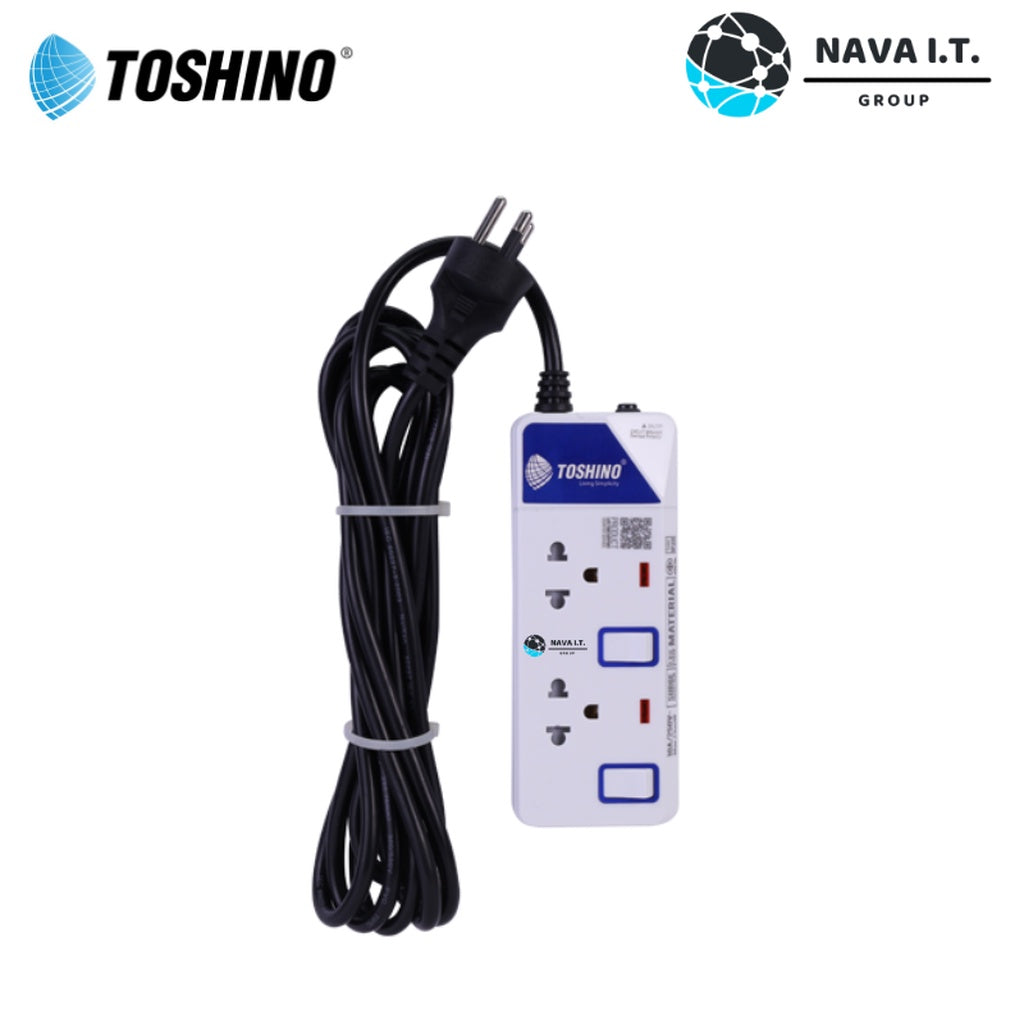 🛵มีส่งด่วน💨TOSHINO ET-912 ปลั๊กไฟ ปลั๊กพ่วง 2 ช่อง สายไฟยาว 3 เมตร WARRANTY 3 YEAR