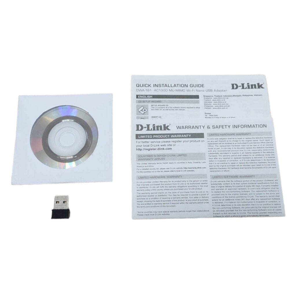 D-LINK DWA-181 AC1300 WIRELESS USB ADAPTER (ยูเอสบีไวไฟ) รับประกันตลอดอายุการใช้งาน
