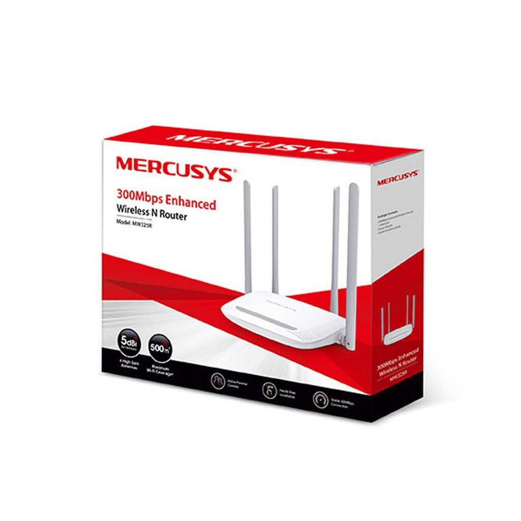 MERCUSYS MW325R ไวเรสเราเตอร์สำหรับบ้านหรือองค์กรขนาดเล็ก 300MBPS WIRELESS N ROUTER ประกัน 1ปี