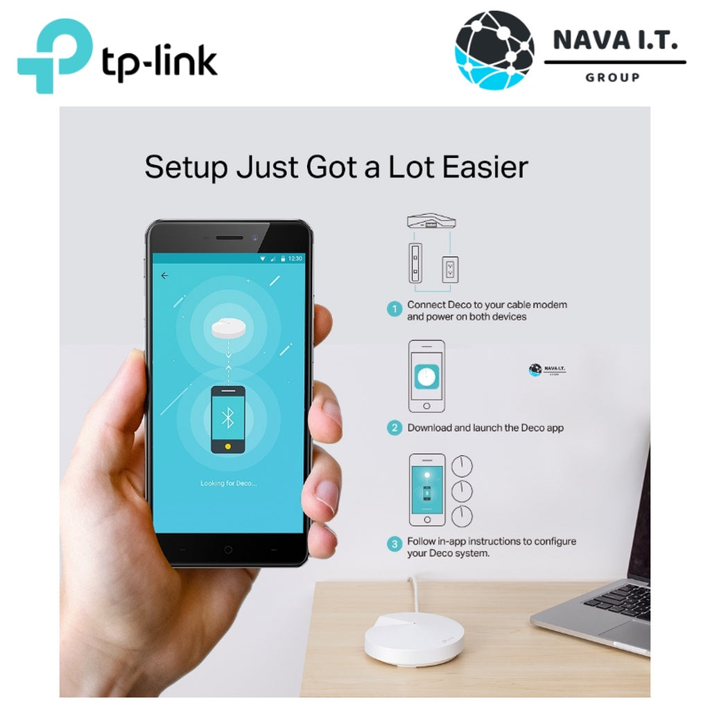 TP-LINK DECO M5 PACK 3 WHOLE HOME (โฮลโฮม) MESH WI-FI AC1300 1กล่องมี3ชิ้น