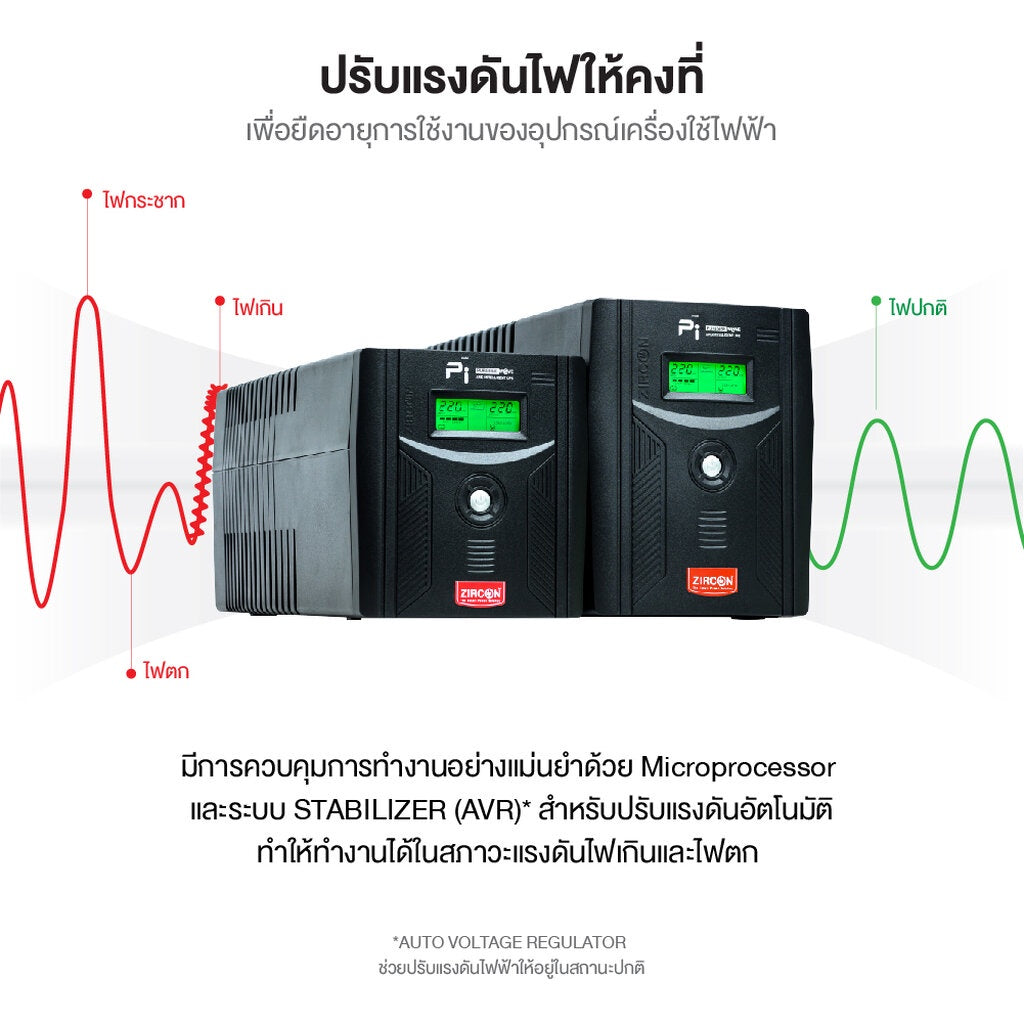 Zircon PI เครื่องสำรองไฟ รุ่น PI 1200VA 840W เหมาะสำหรับ คอม, PS4, Xbox, Server