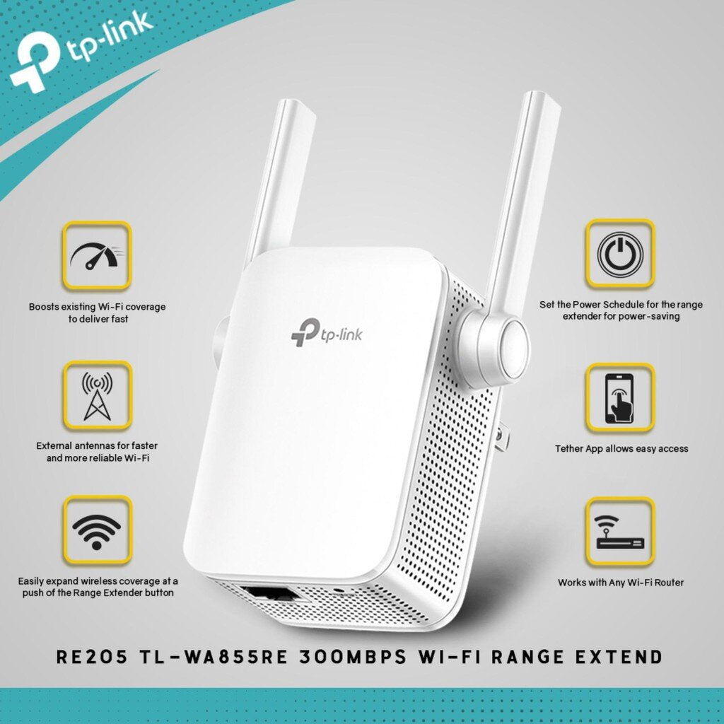 TP-LINK TL-WA855RE อุปกรณ์ขยายสัญญาณ WI-FI 300MBPS WI-FI RANGE EXTENDER