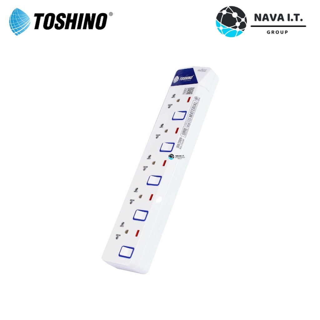 🛵มีส่งด่วน💨 TOSHINO ET-915 ปลั๊กไฟ ปลั๊กพ่วง 5 ช่อง สายไฟยาว 3 เมตร WARRANTY 3 YEAR