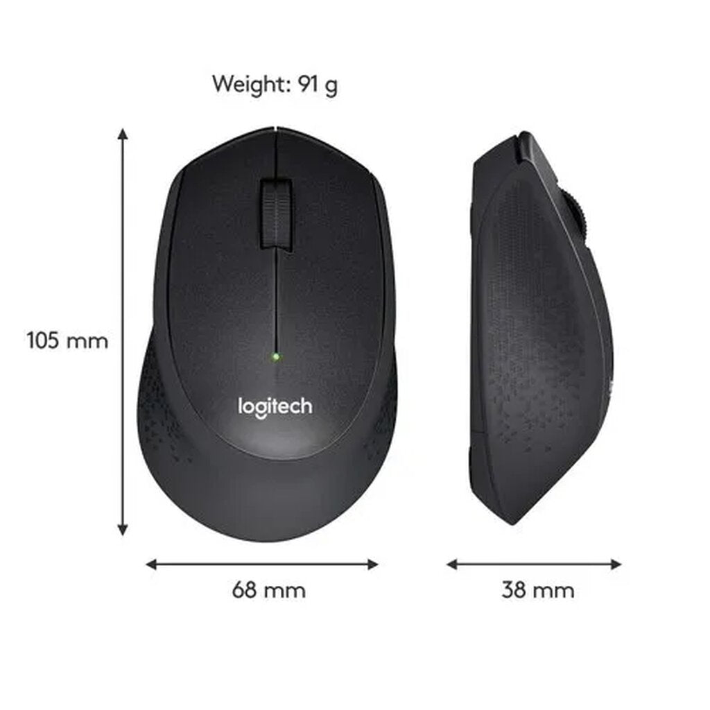 MOUSE LOGITECH M331 BLACK WIRELESS SILENT PLUS CORDLESS