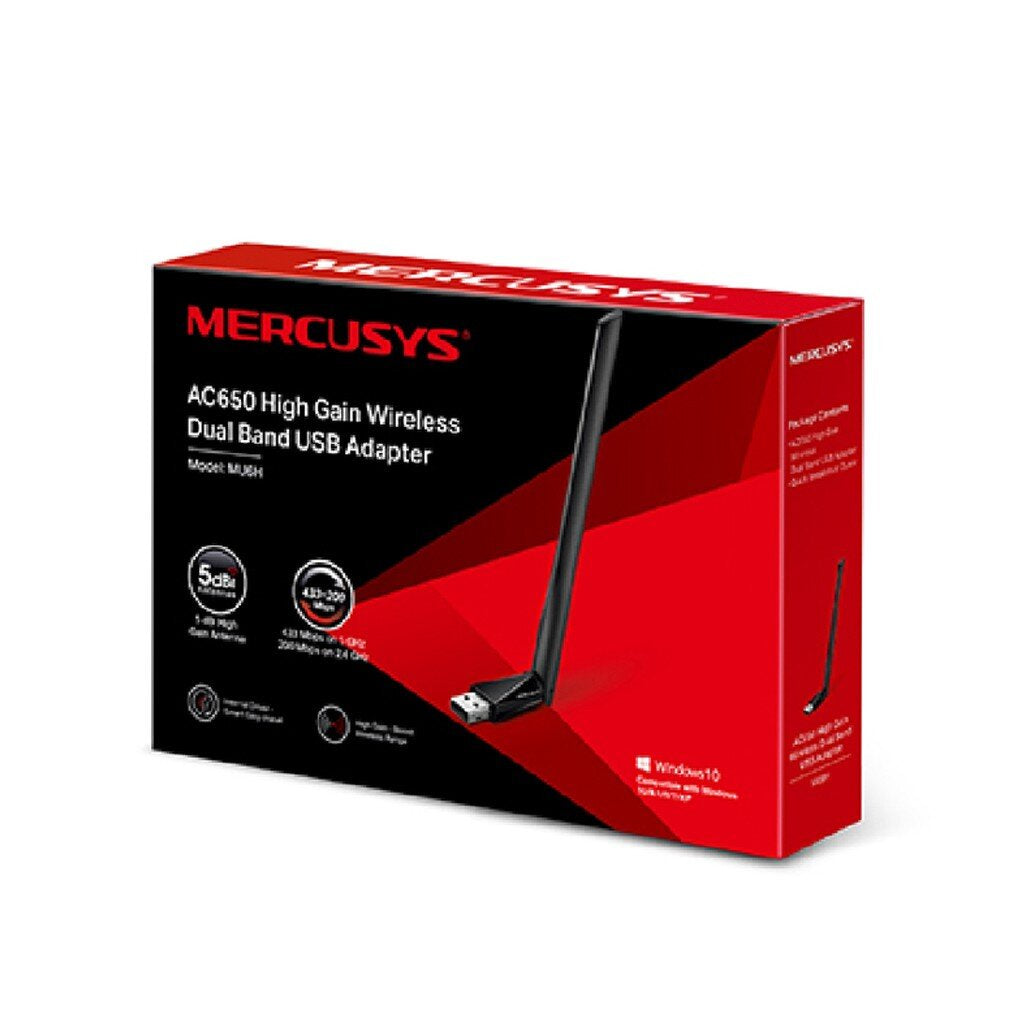 MERCUSYS MU6H AC650 HIGH GAIN WIRELESS DUAL BAND USB ADAPTER 4.9 ประกัน 3ปี
