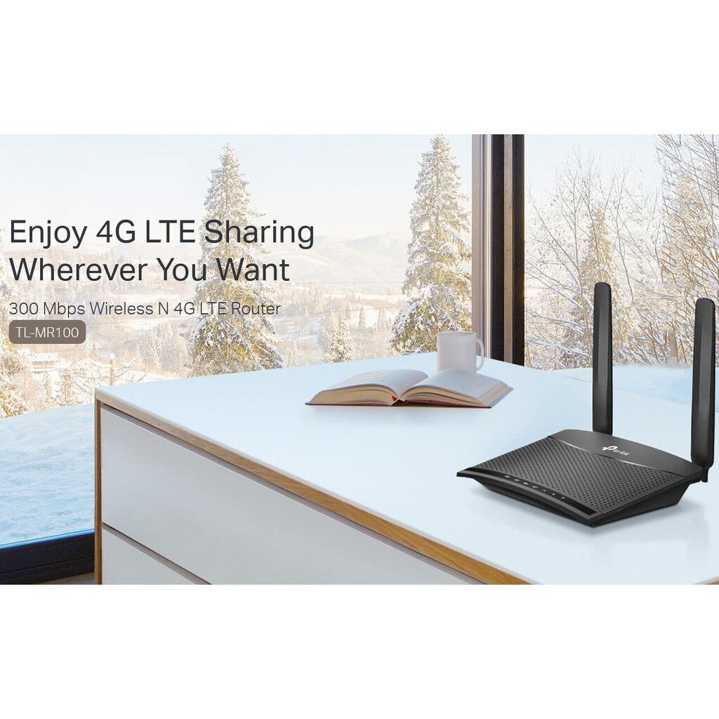 TP-LINK MR100 4G ROUTER WIRELESS N300 V3 เราเตอร์ใส่ซิม รองรับ 4G เครือข่ายในไทย เลือกรับซิมได้