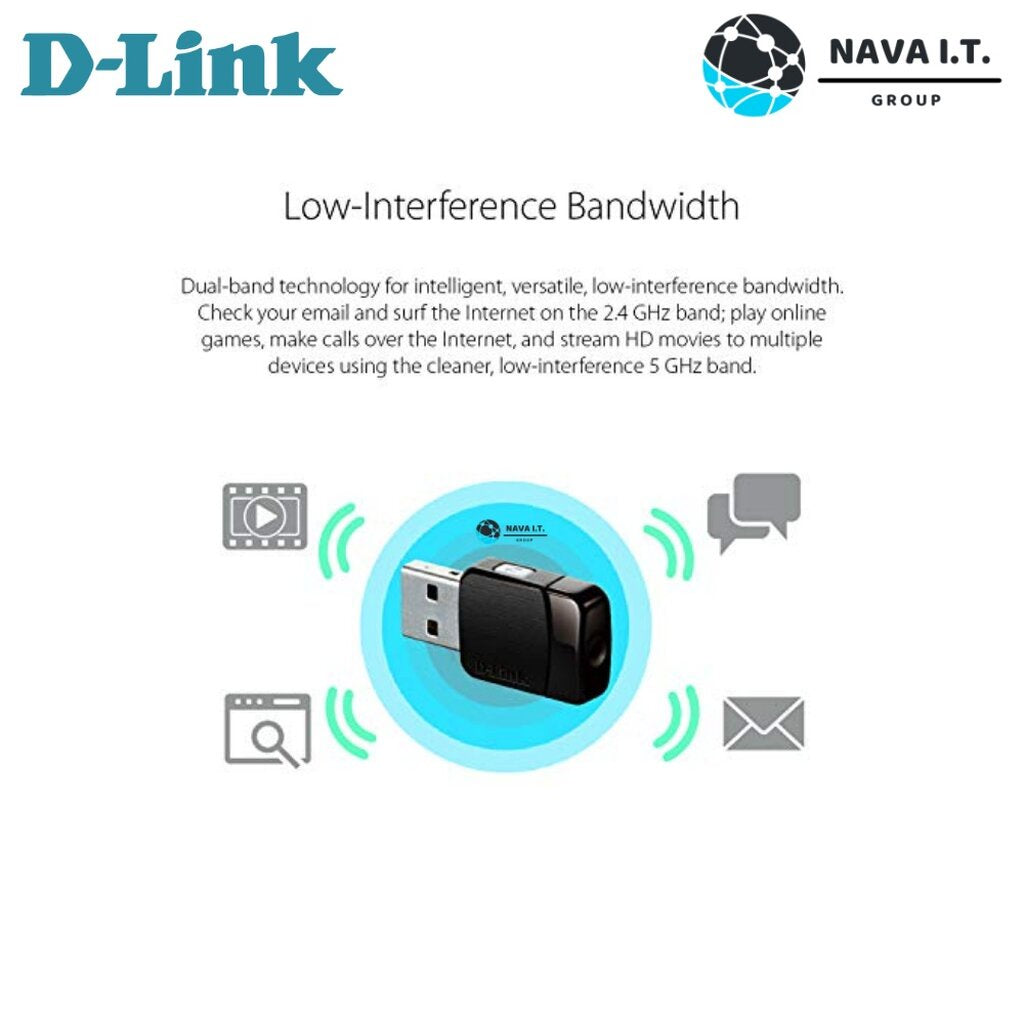 D-LINK DWA-171 DUAL BAND AC600 WIRELESS USB MINI ADAPTER (ยูเอสบีไวไฟ) ประกันตลอดการใช้งาน
