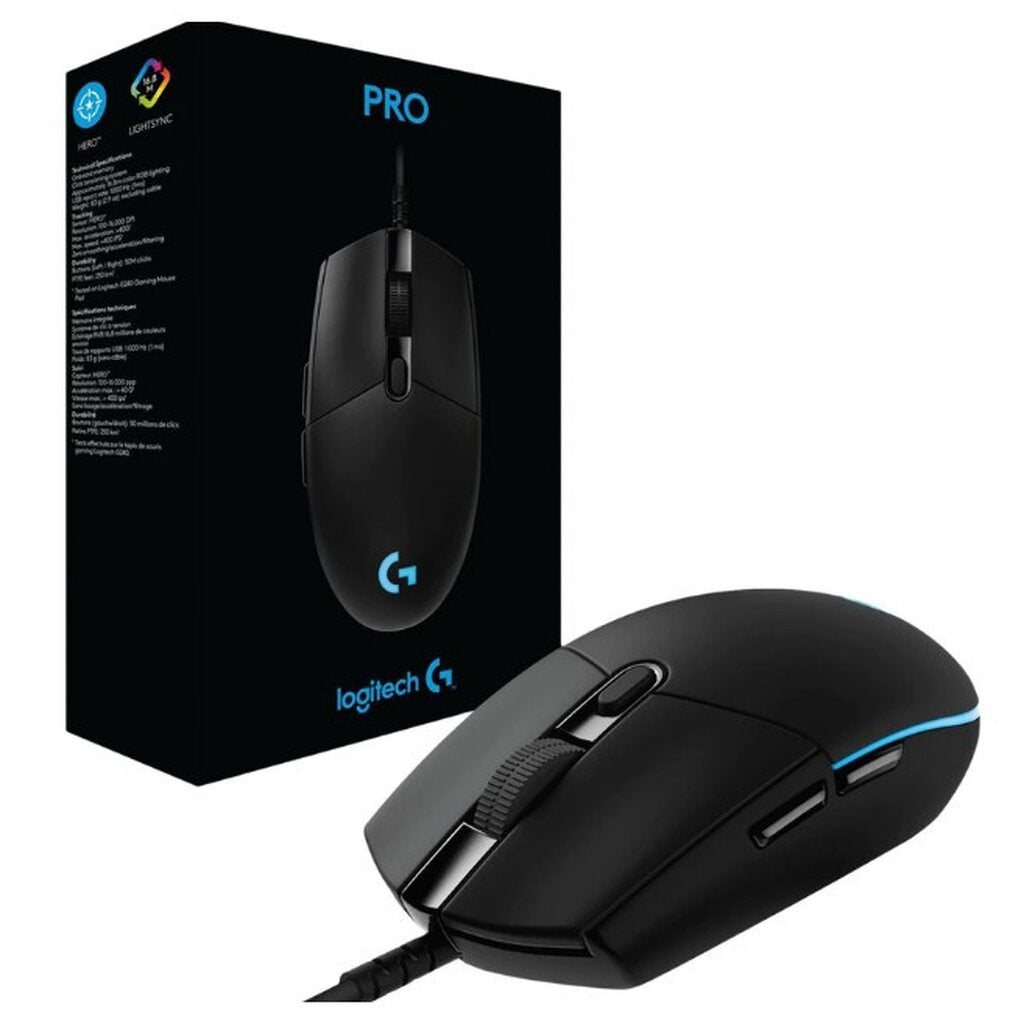 LOGITECH G PRO GAMING MOUSE WITH HERO SENSOR (เมาส์เกมมิ่งแบบมีสาย)