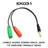 GLINK GLEX003 EX031 MICROPHONE AND HEADPHONE PLUGS TO 3.5MM AUDIO รับประกัน 1 ปี