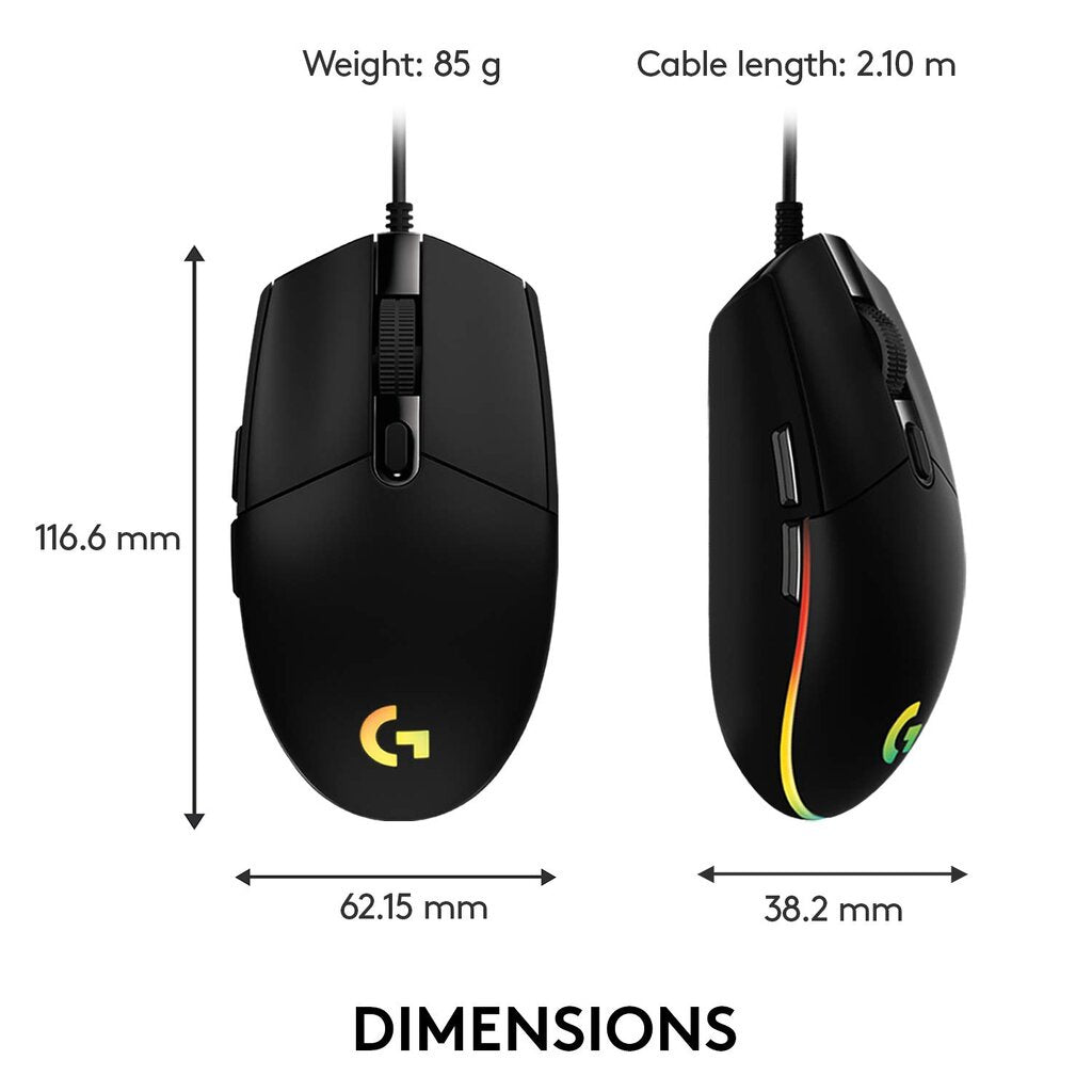 LOGITECH G102 LIGHTSYNC GEN 2 Black Gaming Mouse