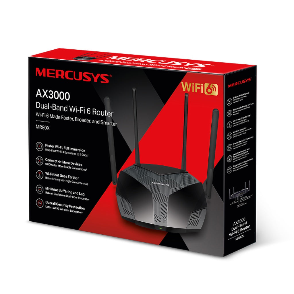 Router MERCUSYS (MR80X) Wireless AX3000 Dual Band Gigabit WI-FI 6