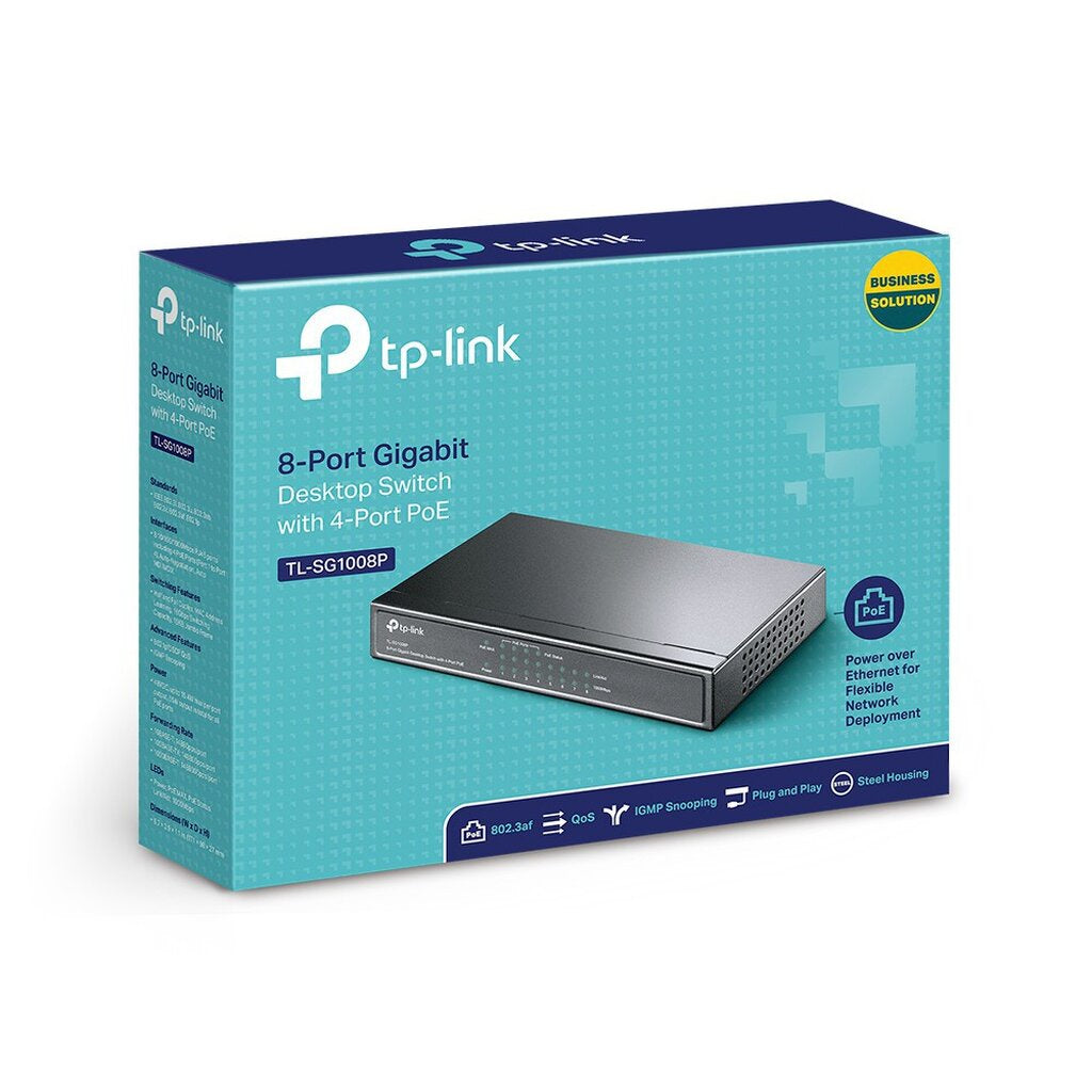 TP-LINK TL-SG1008P SWITCH HUB (สวิตซ์ฮับ) 8 PORTS GIGABIT PORT 4 PORTS POE