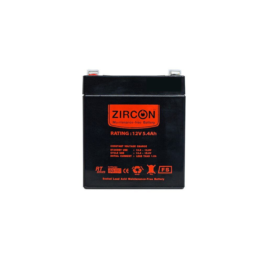 ZIRCON BATTERY 12V 5.4AH ประกัน 1 ปี