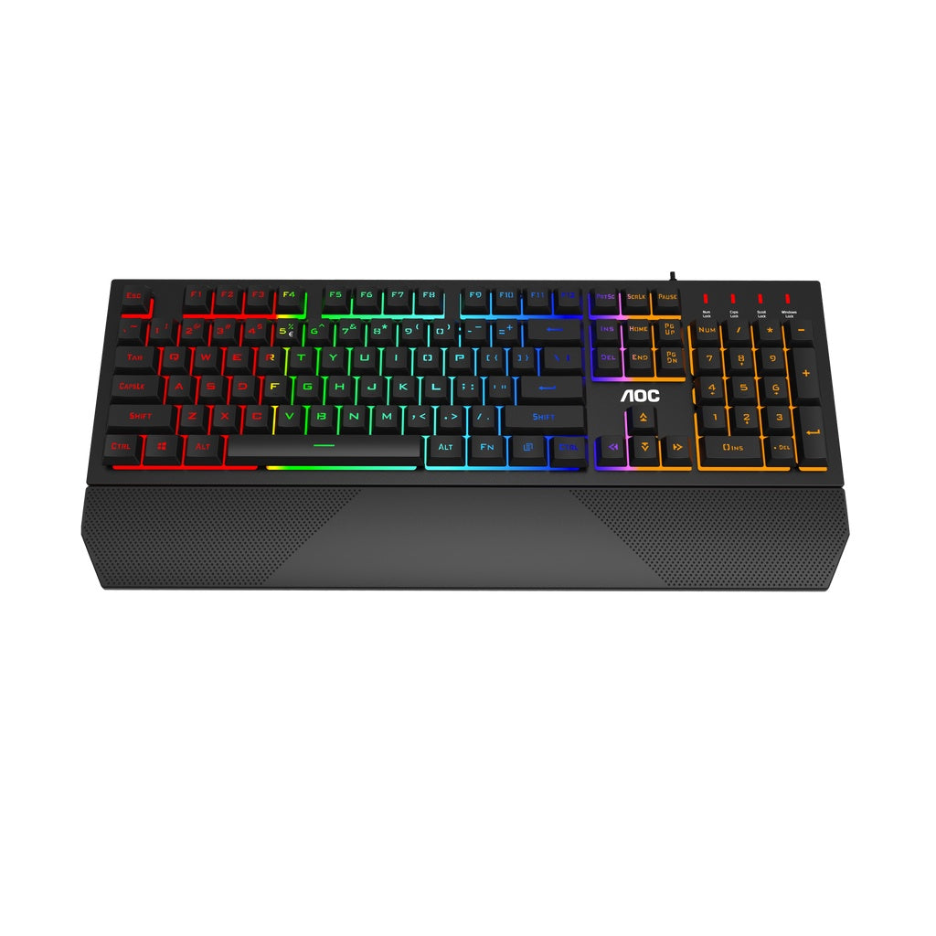AOC GK200 GAMING KEYBOARD RAINBOW LED BACKLIGHT GM200 4200 DPI RGB LIGHTING