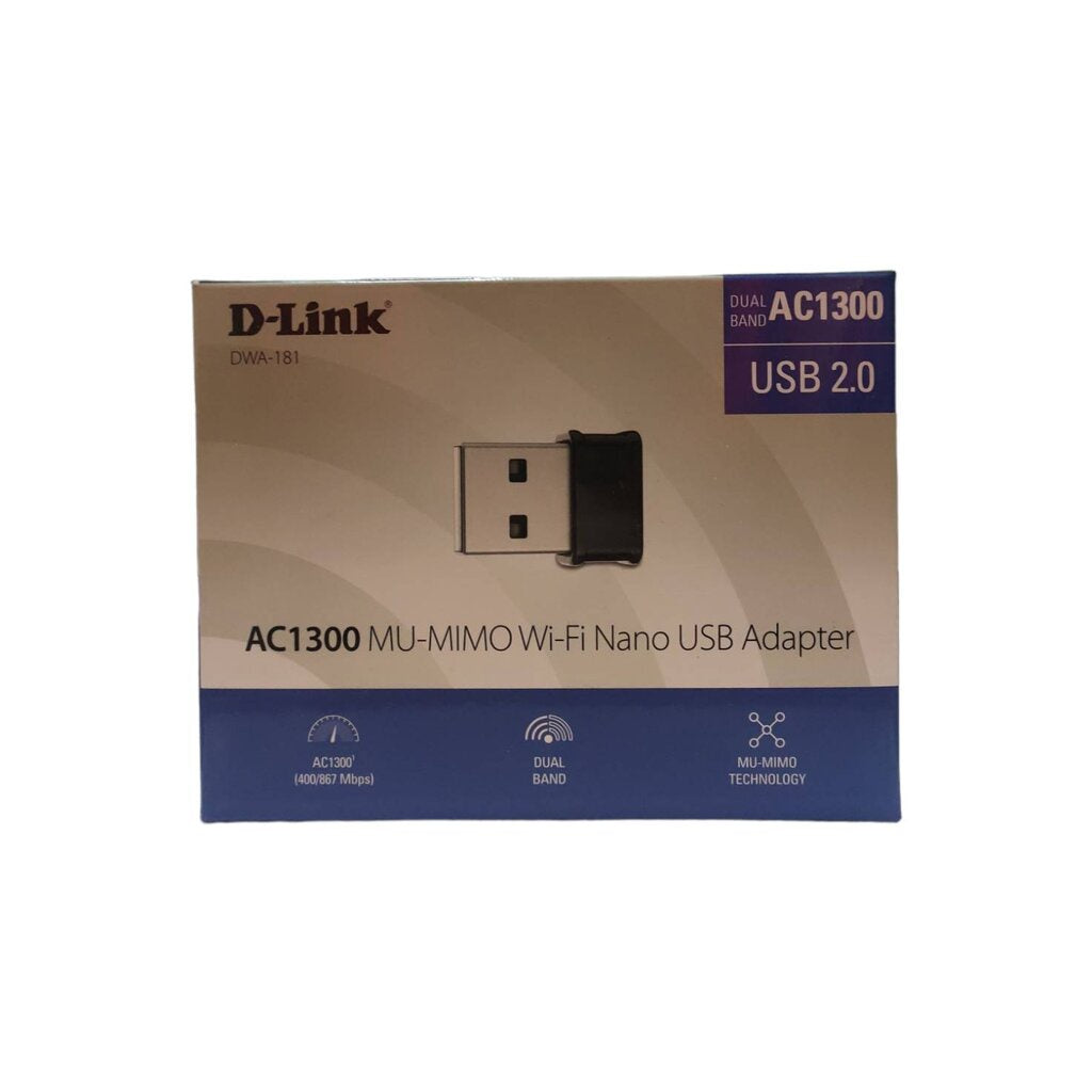 D-LINK DWA-181 AC1300 WIRELESS USB ADAPTER (ยูเอสบีไวไฟ) รับประกันตลอดอายุการใช้งาน