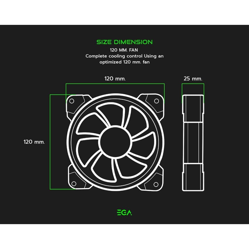 EGA TYPE F3 CASE FAN RGB