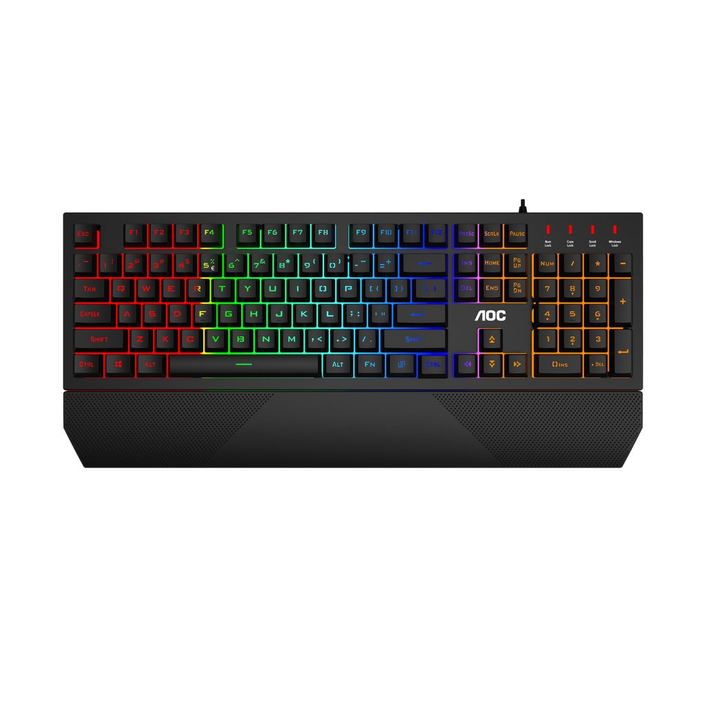 AOC GK200 GAMING KEYBOARD RAINBOW LED BACKLIGHT GM200 4200 DPI RGB LIGHTING