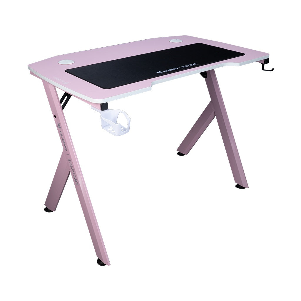 NUBWO โต๊ะเกมมิ่ง GAMING DESK ND-602 FREE แผ่นรองเมาส์ในตัว (PINK) -ประกัน 1 ปี (361)