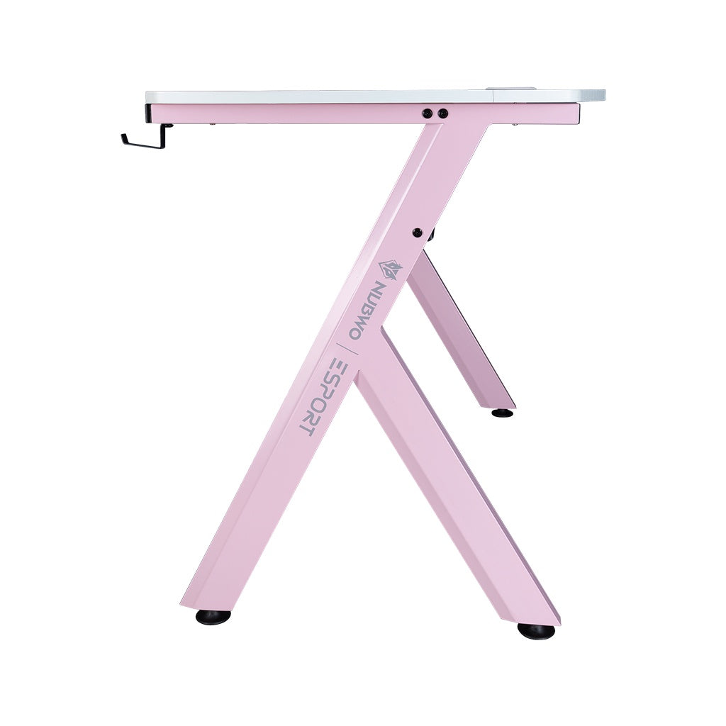 NUBWO โต๊ะเกมมิ่ง GAMING DESK ND-602 FREE แผ่นรองเมาส์ในตัว (PINK) -ประกัน 1 ปี (361)