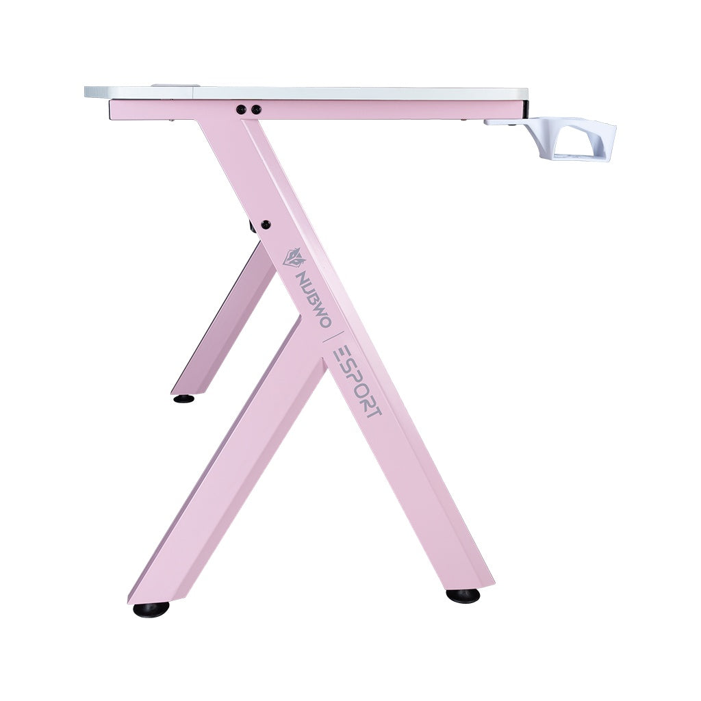 NUBWO โต๊ะเกมมิ่ง GAMING DESK ND-602 FREE แผ่นรองเมาส์ในตัว (PINK) -ประกัน 1 ปี (361)
