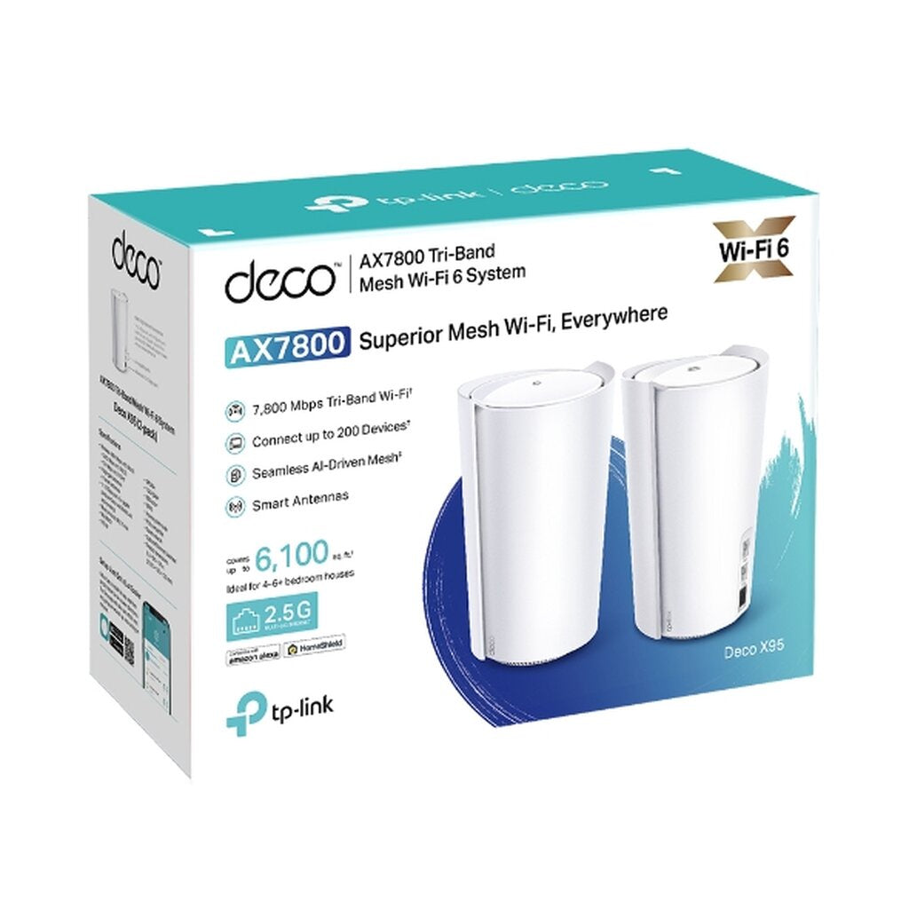 TP-LINK DECO X95 (2-PACK) AX7800 WHOLE HOME MESH WIFI 6 SYSTEM