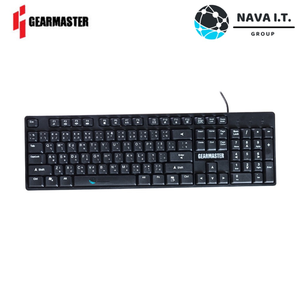 GEARMASTER GMK-102 ชุดคีย์บอร์ด พร้อมเม้าส์ แป้นพิมพ์ ไทย/อังกฤษ ประกันศูนย์ 1 ปี