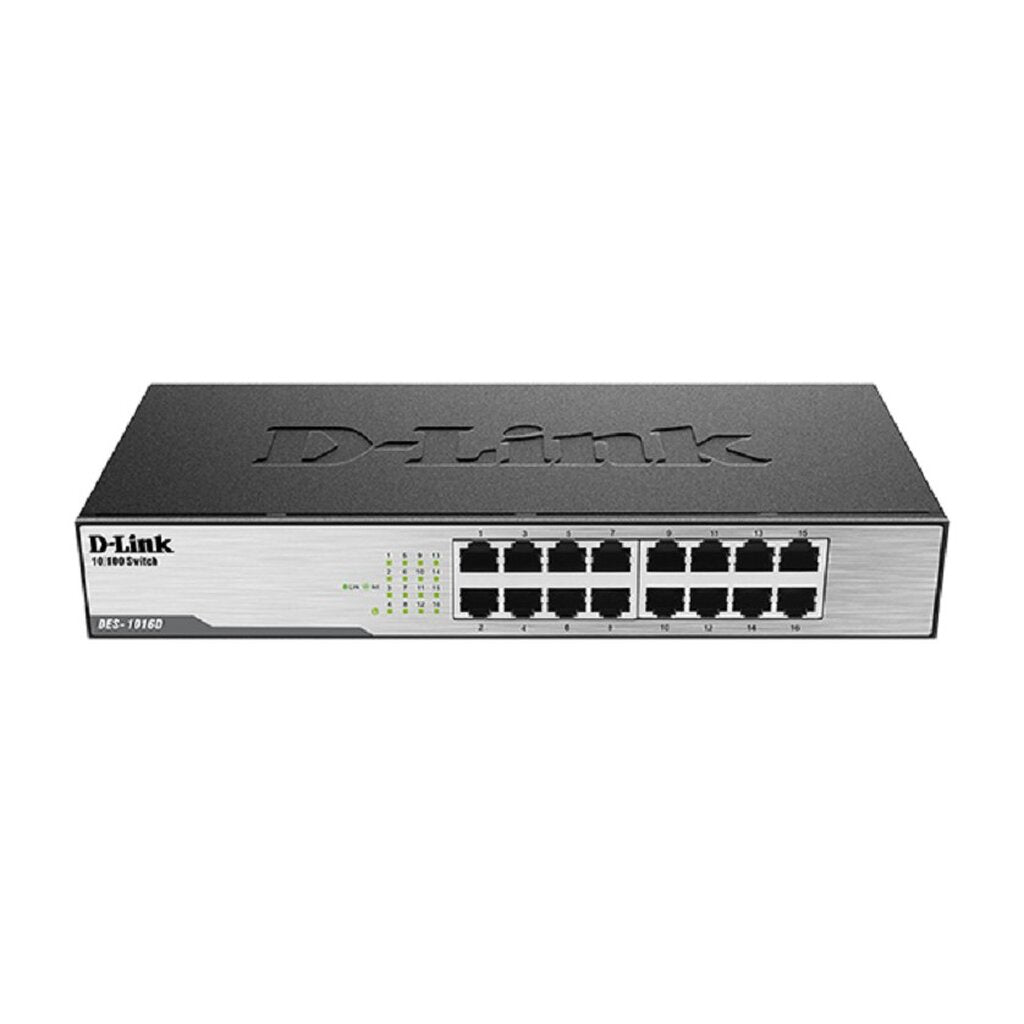 D-LINK DES-1016D 16-PORT 10/100MBPS UNMANAGED SWITCH METALIC RACKMOUNTABLE