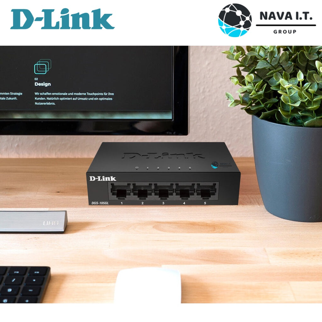 D-LINK DGS-105GL 5 PORT GIGABIT METAL UNMANAGED DESKTOP SWITCH ประกันตลอดการใช้งาน