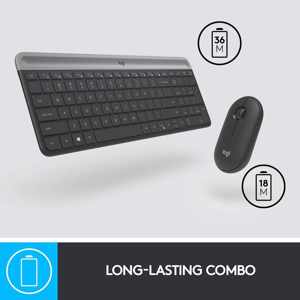 LOGITECH MK470 BLACK SLIM WIRELESS COMBO