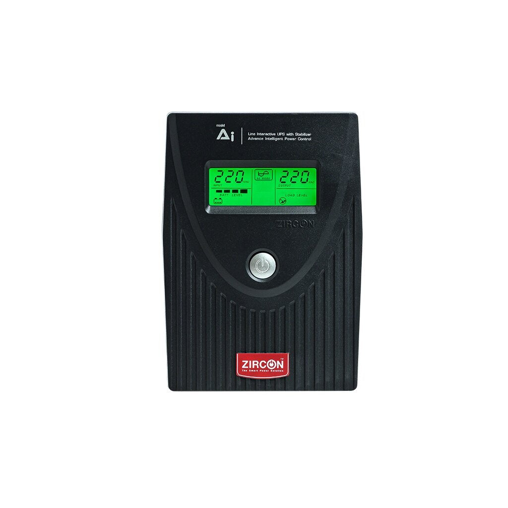ZIRCON เครื่องสำรองไฟ Line Interactive UPS 1000VA/630W รุ่น AI-Plus 1000VA/630W
