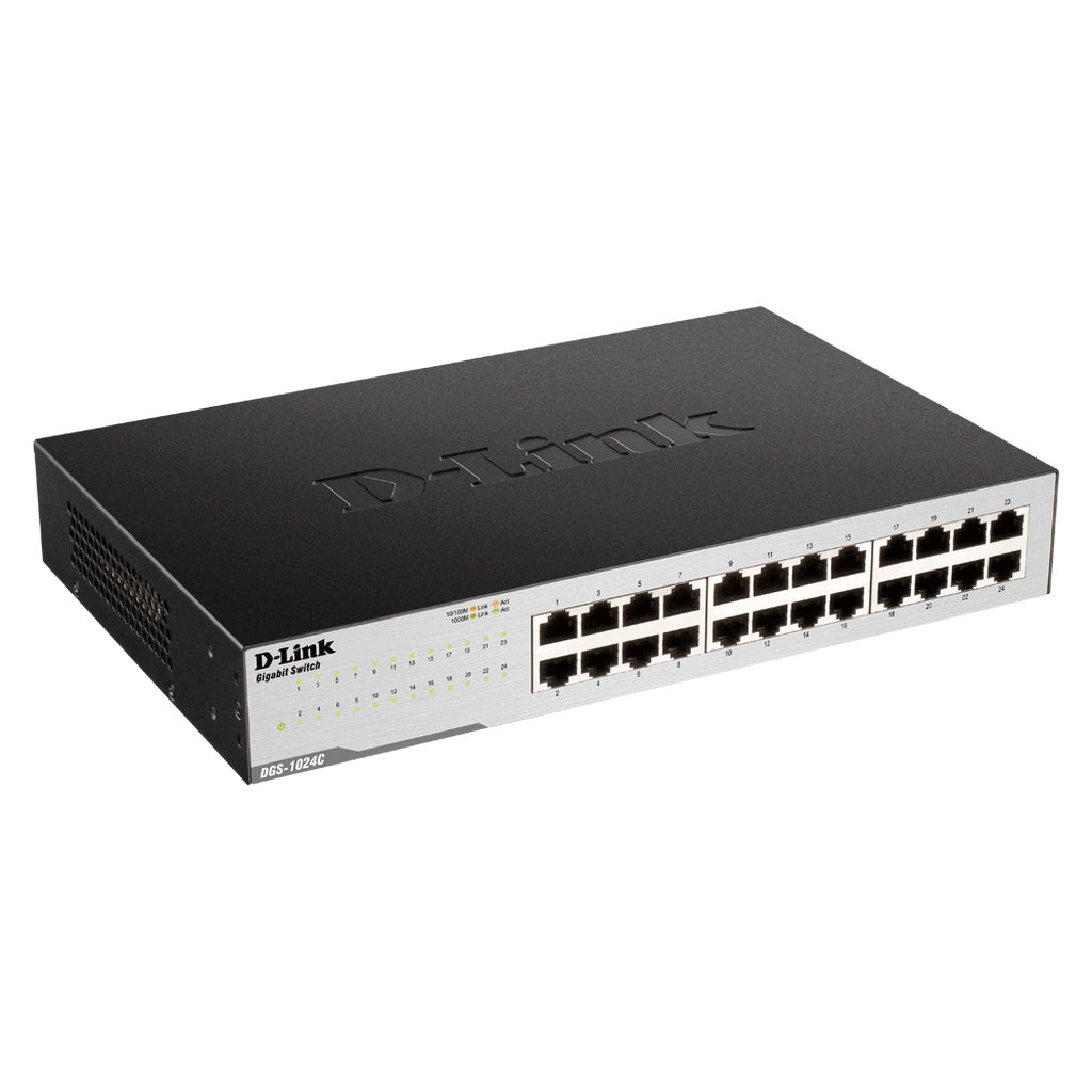 D-LINK DGS-1024C 24-PORT GIGABIT UNMANAGED SWITCH รับประกันตลอดอายุการใช้งาน