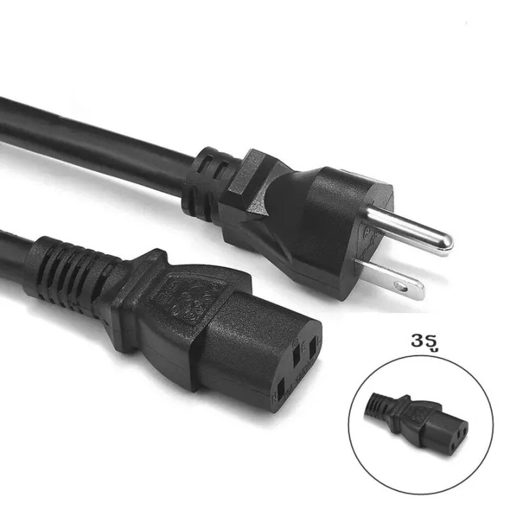 สาย POWER AC Cable 3 หัวแบน US PowerCable 1.5เมตร for Computers,TVs