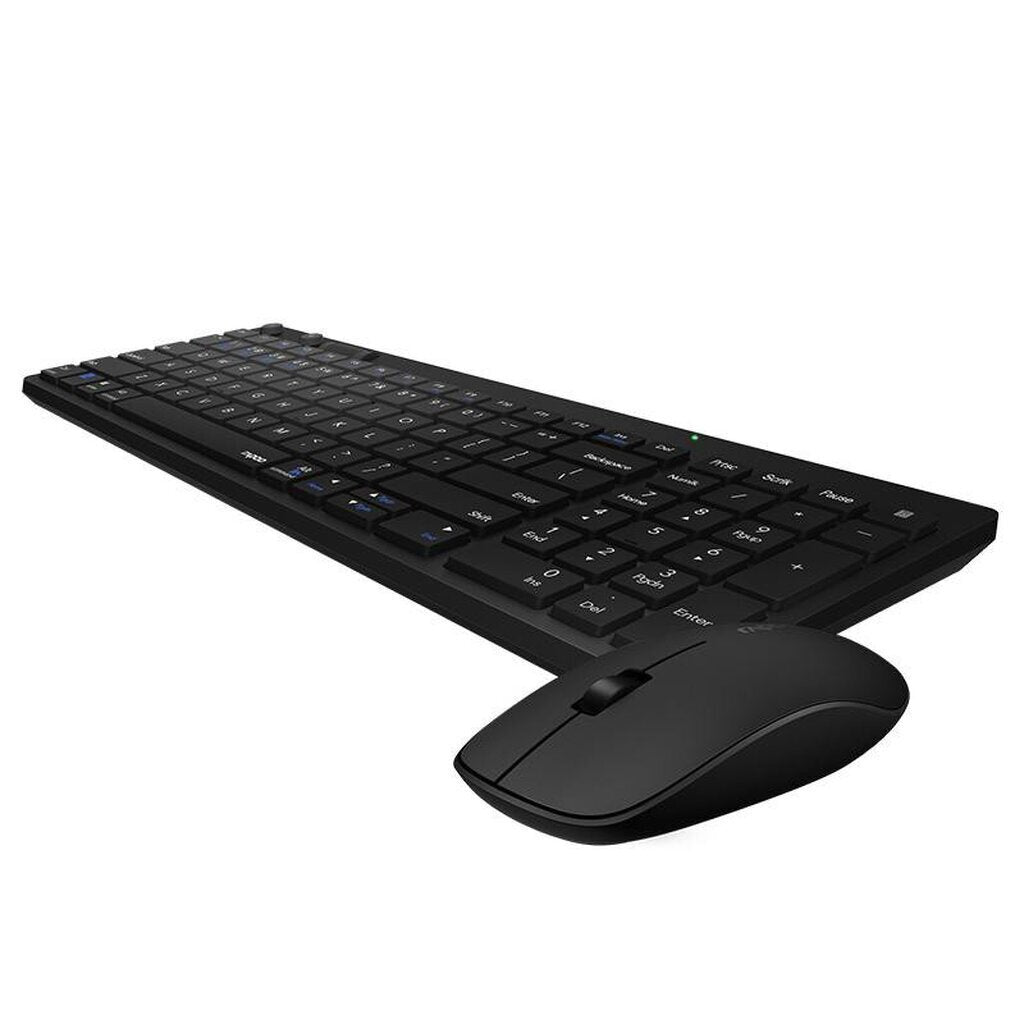 Rapoo 8050T Multi-mode Wireless Keyboard & Mouse - Black (คีย์บอร์ด & เม้าส์) (KB-8050T-BK)