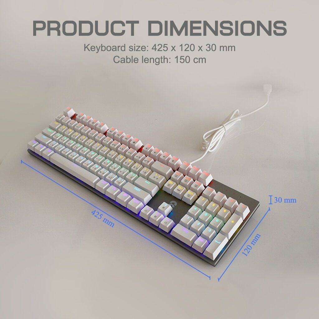 OKER K428 PINK KEYBOARD GAMING MECHANICAL BACKLIT BLUESWITCH