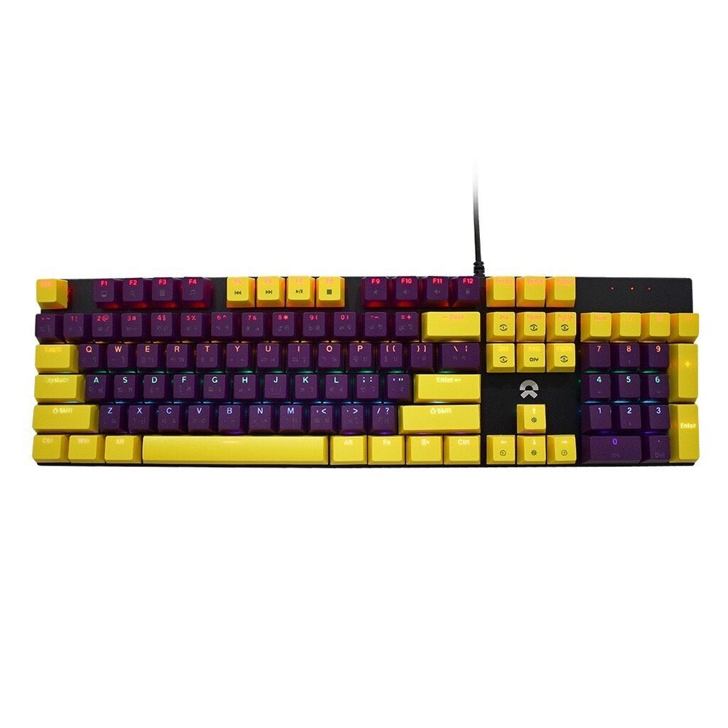 OKER K458 YELLOW/PURPLE MIXED BACKLIT GAMING KEYBORAD