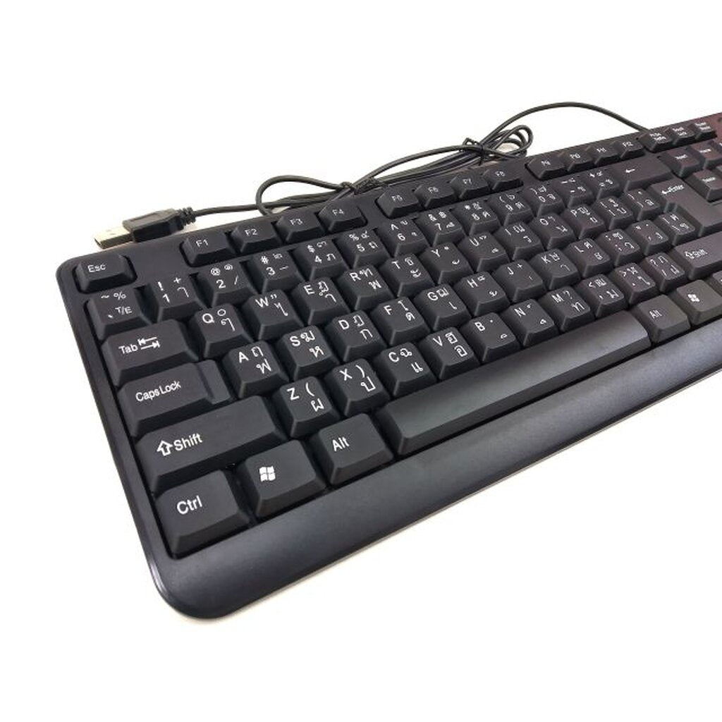 OKER KB-318 BLACK SLIM+DESKTOP KEYBOARD USB WATERPOOF KEYBOARD รับประกัน1ปี