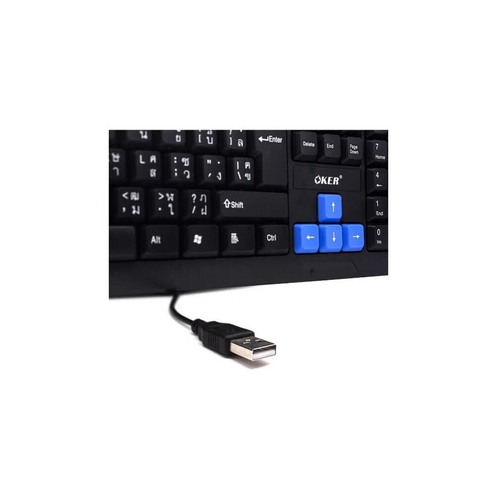 OKER KB-318 SLIM+DESKTOP KEYBOARD USB WATERPOOF KEYBOARD รับประกัน 1ปี