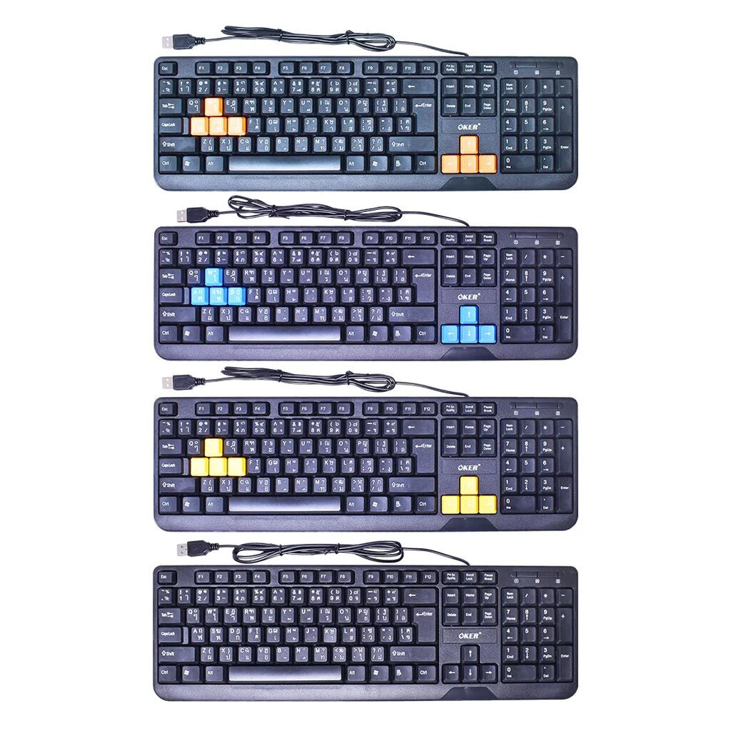 OKER KB-318 SLIM+DESKTOP KEYBOARD USB WATERPOOF KEYBOARD รับประกัน 1ปี