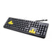 OKER KB-318 BLACK/YELLOW SLIM+DESKTOP KEYBOARD USB WATERPOOF ประกัน1ปี