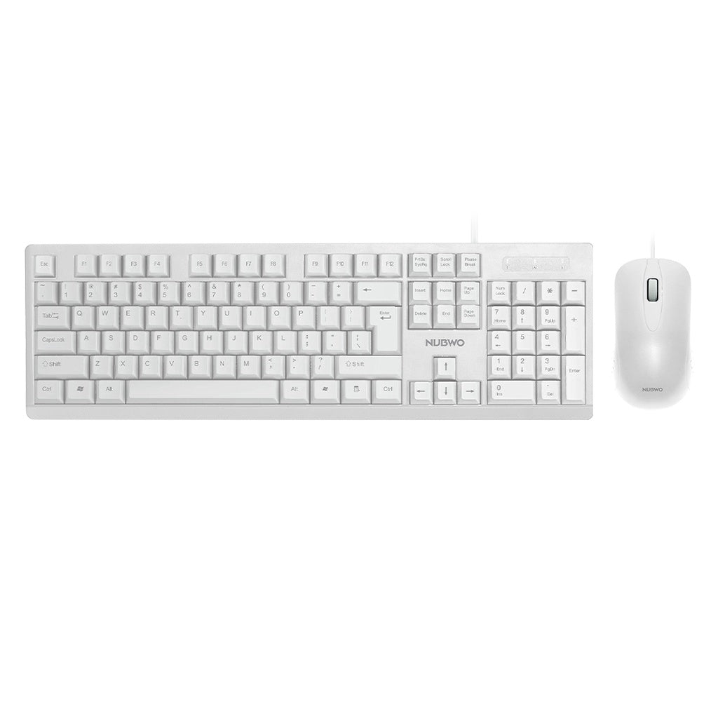 NUBWO NKM628 WHITE KEYBOARD+MOUSE WIRED COMBO SET คีย์ไทย/อังกฤษ