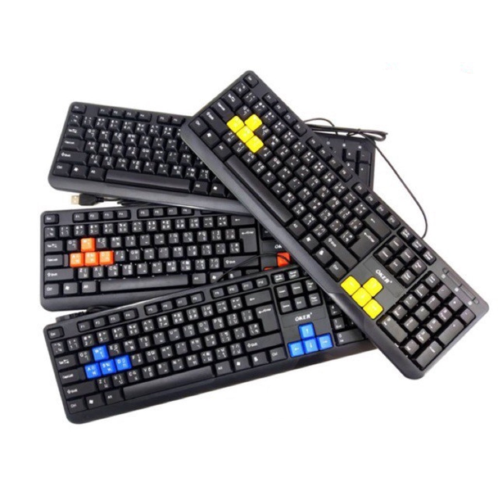 OKER KB-318 SLIM+DESKTOP KEYBOARD USB WATERPOOF KEYBOARD รับประกัน 1ปี