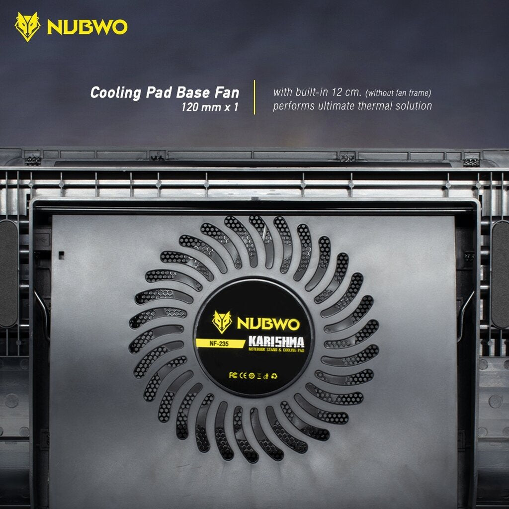 NUBWO NF-235 KARISHMA COOLING PAD (อุปกรณ์ระบายความร้อนโน้ตบุ๊ค) (BLACK) ประกัน 1 ปี