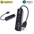NUBWO NCR-100 BLACK USB HUB (ยูเอสบีฮับ) HUB 3 PORTS + 1CARD READER SD, TF ประกัน 1 ปี