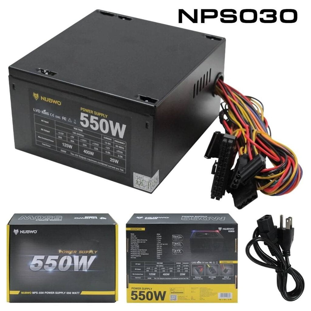 NUBWO POWER SUPPLY 550 WATT (NPS-030) FULL