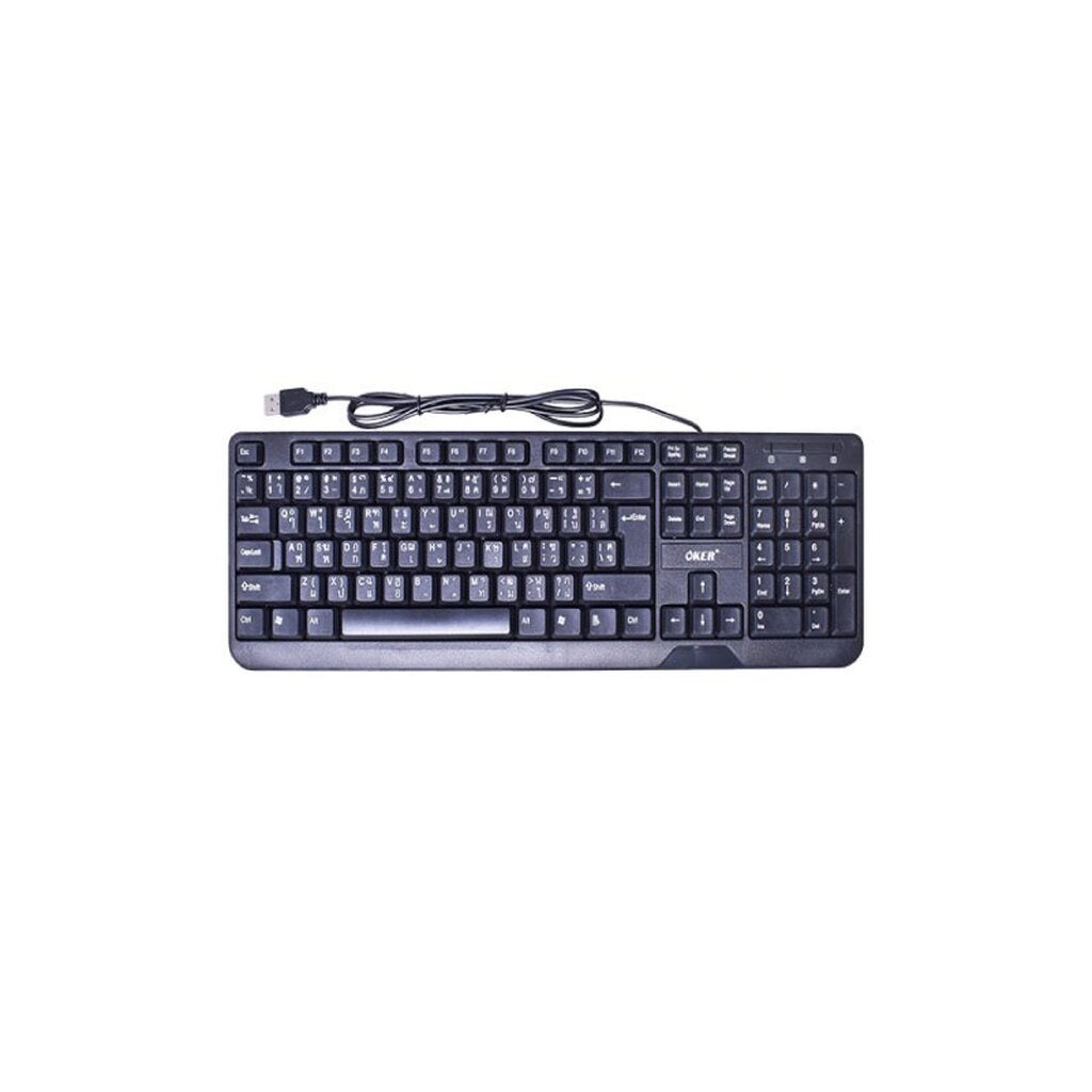 OKER KB-318 SLIM+DESKTOP KEYBOARD USB WATERPOOF KEYBOARD รับประกัน 1ปี
